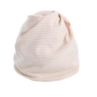 【Angel 天使霓裳】孕婦堆堆帽 溫暖細條紋 棉質孕婦月子堆堆包頭保暖帽(膚F)