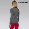 【Rewoolution】女LINDSEY 190g長袖半開襟 [碳灰]REAB2WC702(羊毛衣 長袖T恤 登山必備 吸濕排汗)