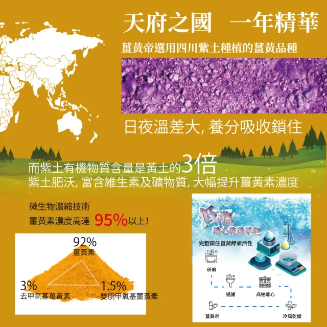 【時光安好】薑黃帝膠囊 95%純薑黃素(2入/共120顆)