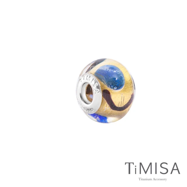 【TiMISA】動感金 純鈦飾品 琉璃串珠(11mm)