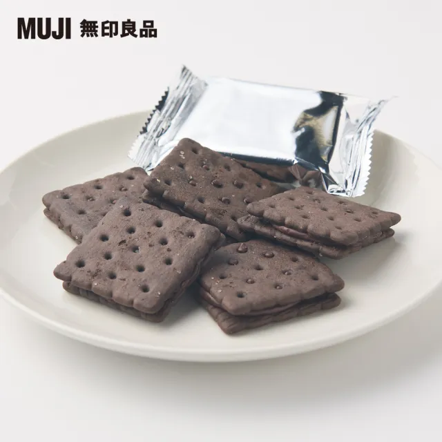 【MUJI 無印良品】可可風味夾心餅乾/可可.2入x6袋