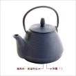【IBILI】Java鑄鐵濾茶壺 橫紋藍1L(泡茶 下午茶 茶具)