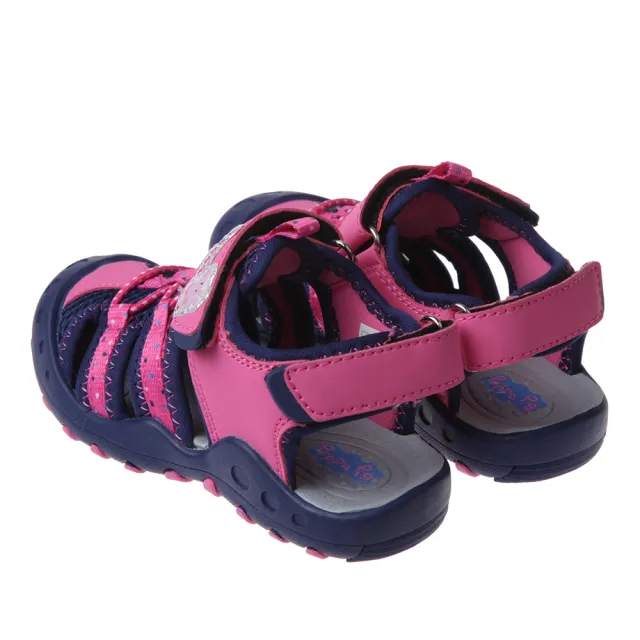 【布布童鞋】粉紅豬小妹佩佩豬桃色兒童透氣運動護趾涼鞋(A1D566H)