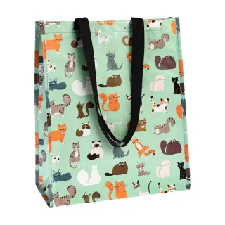 【Rex LONDON】環保購物袋 貓派對(購物袋 環保袋 收納袋 手提袋)