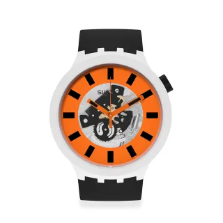 【SWATCH】BIG BOLD系列手錶ORACK活力黑 瑞士錶 錶(47mm)