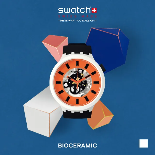 【SWATCH】BIG BOLD系列手錶ORACK活力黑 瑞士錶 錶(47mm)