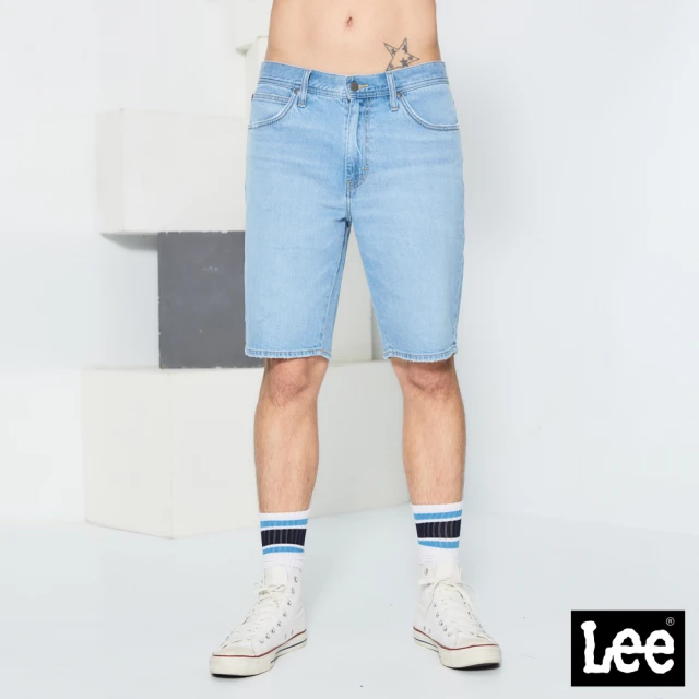 【Lee 官方旗艦】男裝 牛仔短褲 / 902 彈性 淺藍洗水(LL210090BHL)