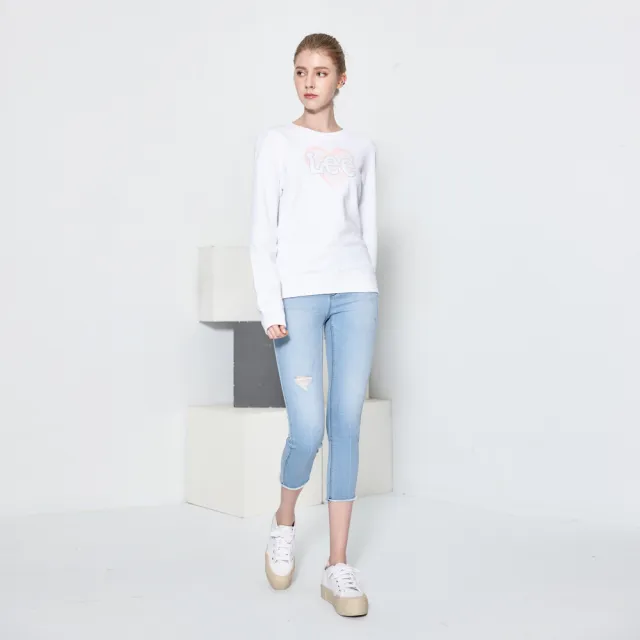 【Lee】出清品-女裝 牛仔褲 / 涼感 418 中腰修身窄管 七分褲 中藍洗水 / Jade Fusion 系列(LL210084)
