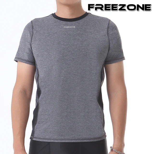 【FREEZONE】男短袖運動T恤上衣（灰）(吸濕排汗/慢跑/跑步/登山/重訓/健身房/瑜伽)