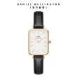 【Daniel Wellington】DW 手錶  Quadro Sheffield 20x26mm經典黑真皮皮革小方錶(兩色 DW00100434)