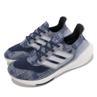【adidas 愛迪達】慢跑鞋 Ultraboost 21 襪套式 男鞋 女鞋 愛迪達 Primeblue 運動鞋 穿搭 藍 白(FX7729)