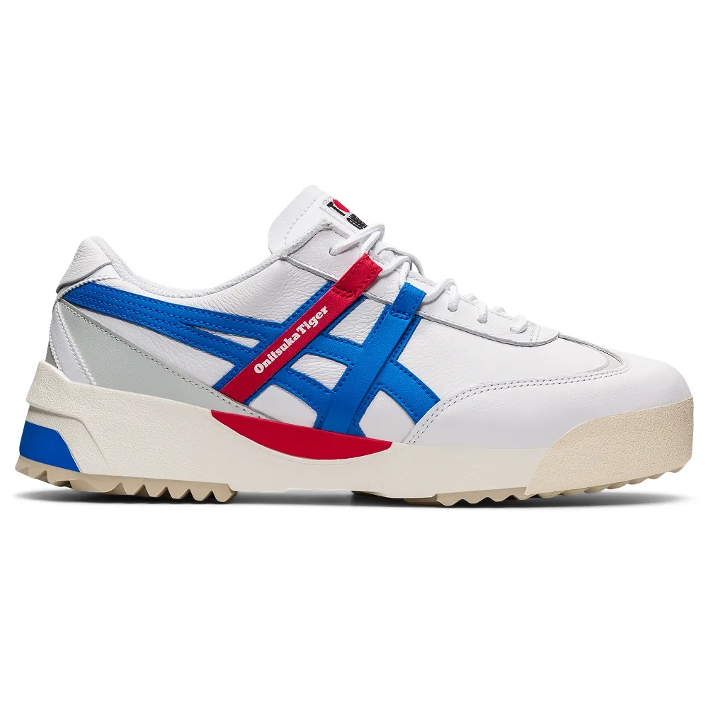 【Onitsuka Tiger】鬼塚虎 官方旗艦店 DELEGATION EX 休閒鞋 白底藍紅邊(1183A559-101)