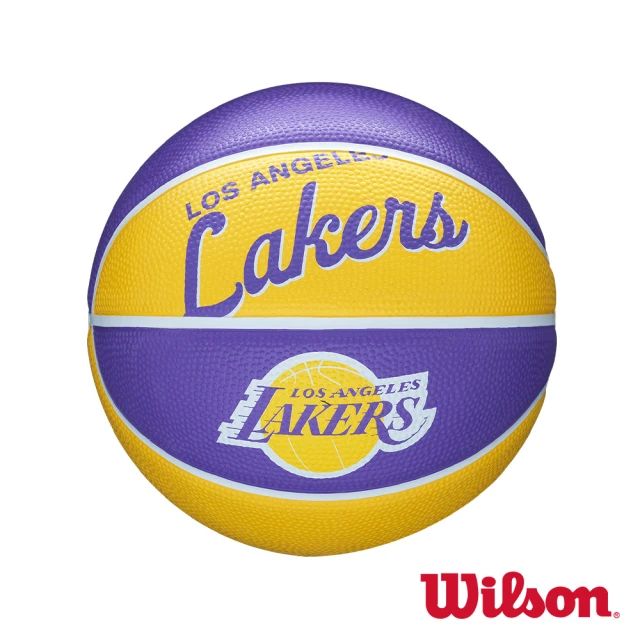 【WILSON】NBA隊徽系列  復古湖人隊 橡膠 籃球(3號球)