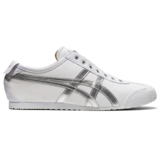 【Onitsuka Tiger】鬼塚虎 官方旗艦店 MEXICO 66 SLIP-ON 休閒鞋 白底銀色(1183A962-101)