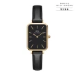 【Daniel Wellington】DW 手錶  Quadro Sheffield 20x26mm經典黑真皮皮革小方錶(兩色 DW00100435)