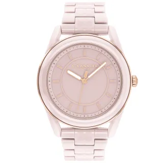 【COACH】官方授權經銷商 優雅質感陶瓷手錶-38mm/粉 新年禮物(14503772)