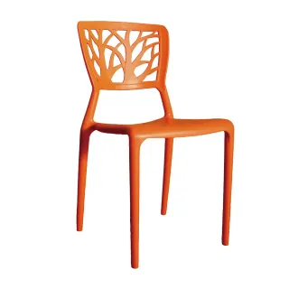 【堡美家具】簡約大樹塑膠休閒椅-2入組 限單色(台灣製/可堆疊/塑膠椅/洞洞椅/戶外餐椅/靠背椅)