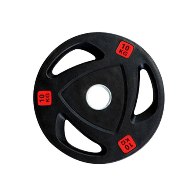 【NTONE】三孔包膠槓片10KG x2片(5cm奧桿專用 三孔設計方便拿取)