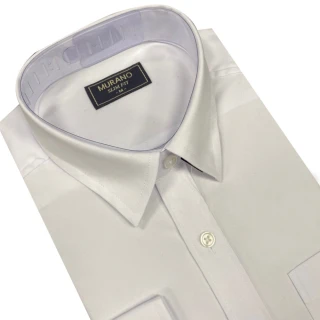 【MURANO】SLIM FIT 吸濕排汗長袖襯衫-白色(台灣製、現貨、吸濕排汗、白襯衫)