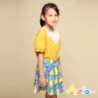 【Azio Kids 美國派】女童 短裙 滿版黃色檸檬印花短裙附安全褲(藍)
