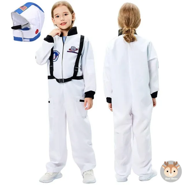 【Kori Deer 可莉鹿】太空人萬聖節兒童裝連身衣+頭套2件組(變裝派對角色扮演造型攝影)
