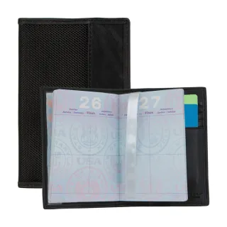 【Travelon】拼接皮革防護護照夾(RFID防盜 護照保護套 護照包 多功能收納包)