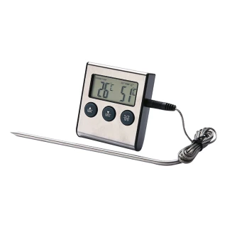 -50-250度不鏽鋼烤箱探針溫度計(兩用 計時器 測溫筆 燒烤 水溫計 油溫 電子溫度計 廚房 烘培 餐廚用品)