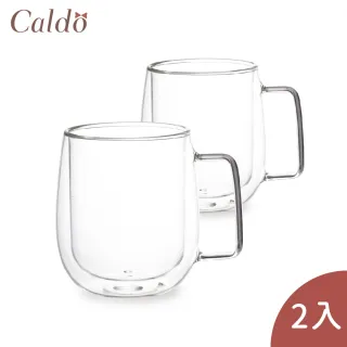 【Caldo 卡朵生活】慢活雙層隔熱有柄玻璃杯(2入組)