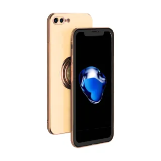 iPhone7Plus 電鍍金邊磁吸指環矽膠手機保護殼(7PLUS手機殼 8PLUS手機殼)