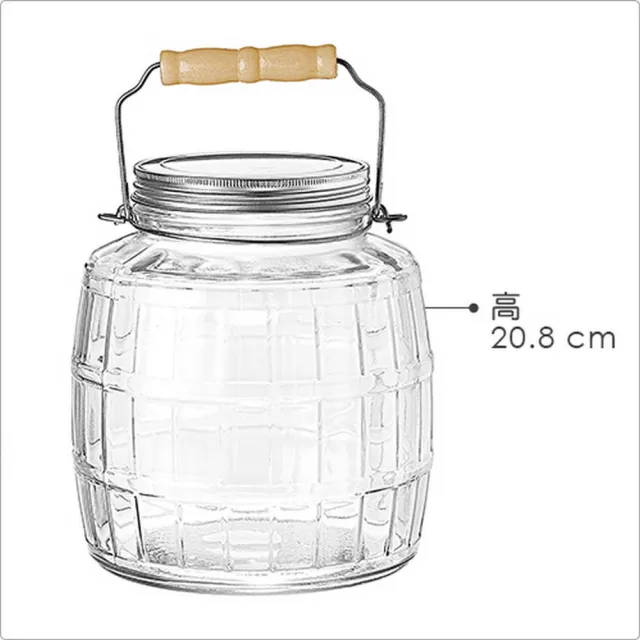 【FOXRUN】美國 木柄玻璃密封罐 3785ml / 保鮮罐 咖啡罐 收納罐 零食罐 儲物罐