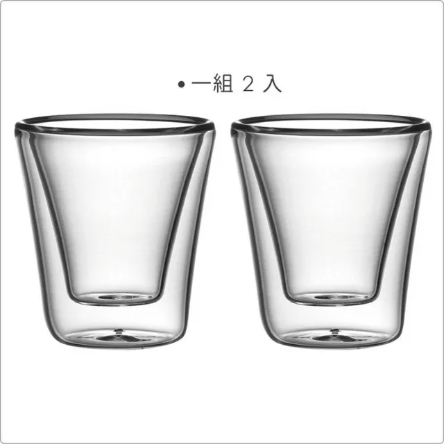 【TESCOMA】歐洲 雙層玻璃濃縮咖啡杯2入 70ml / 雙層隔熱杯 義式咖啡杯 午茶杯