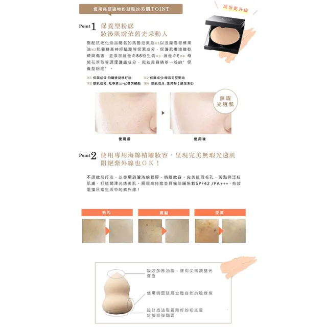 【ETVOS】恆采亮顏礦物粉凝霜  SPF42 PA+++(亮白/附葫蘆海綿/7g)