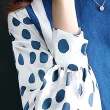 【MsMore】綢緞薄款雪紡波點印拼接針織上衣#110411現貨+預購(藍色)