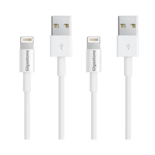 【Gigastone 立達】USB-A to Lightning 1M傳輸充電線2入組(MFi認證支援iPhone 14/13/12/11/iPad充電)