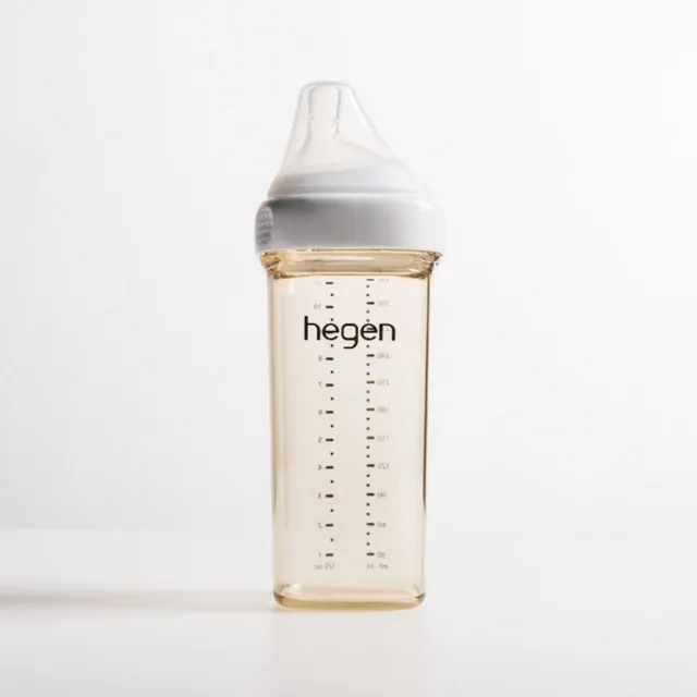【hegen】金色奇蹟PPSU多功能方圓型寬口奶瓶 330ml(雙瓶組 x 快速奶嘴)