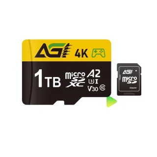 【AGI 亞奇雷】microSDXC UHS I V30 A2 U3 1TB 記憶卡 附轉卡(Made in  Taiwan)