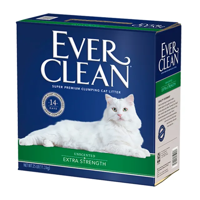 【EverClean 藍鑽】強效凝結除臭貓砂25LB(美規)