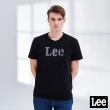 【Lee 官方旗艦】男裝 短袖T恤 / 豎條紋 大LOGO 氣質黑 標準版型(LL210150K11)