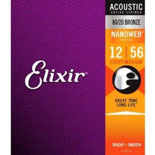 【ELIXIR】NANOWEB EXXF-11077 民謠吉他套弦 12-56(台灣公司貨 商品品質有保障)