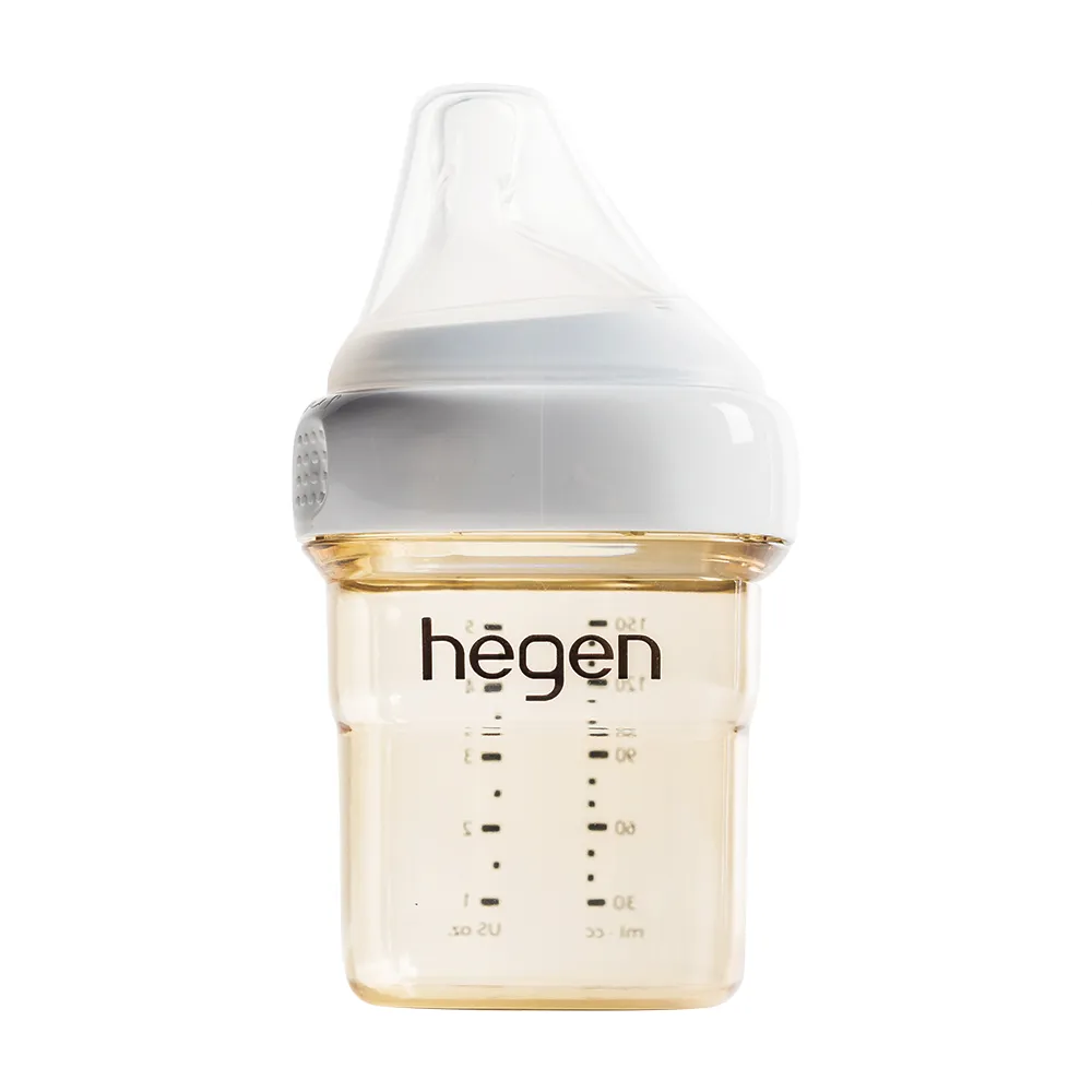 【hegen 總代理】金色奇蹟PPSU多功能方圓型寬口奶瓶 150ml(象牙白)