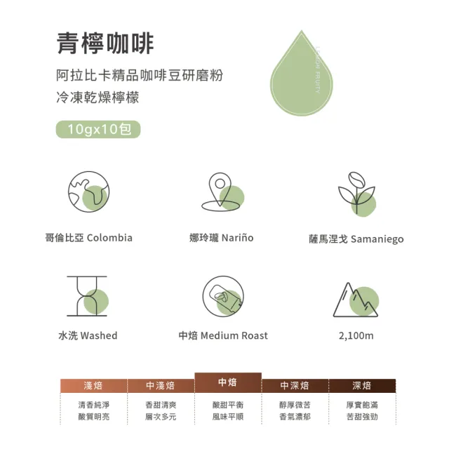 【SATUR 薩圖爾】青檸中焙濾掛咖啡(10gx10入/盒;南投冷巖山檸檬、哥倫比亞水洗豆)