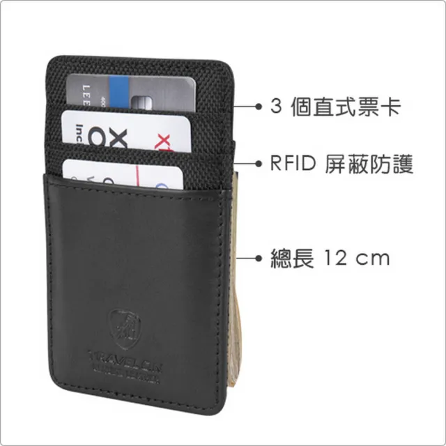【Travelon】網拼防護鈔票RFID證件夾 黑(卡片夾 識別證夾 名片夾 RFID辨識)