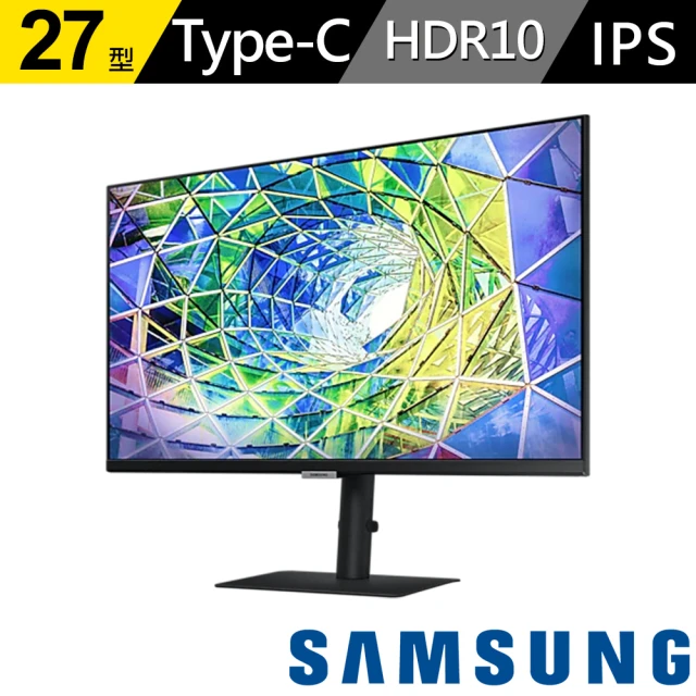【SAMSUNG 三星】S27A800UJC 27型 IPS 4K 窄邊美型螢幕(Type-C 90W充電/HDR10/樞紐旋轉/TUV)