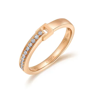 【點睛品】愛情密語 11分 皮帶扣環 18K玫瑰金鑽石戒指