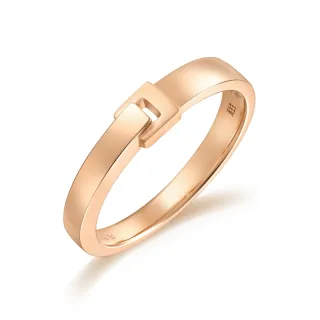 【點睛品】愛情密語 皮帶扣環 18K玫瑰金戒指