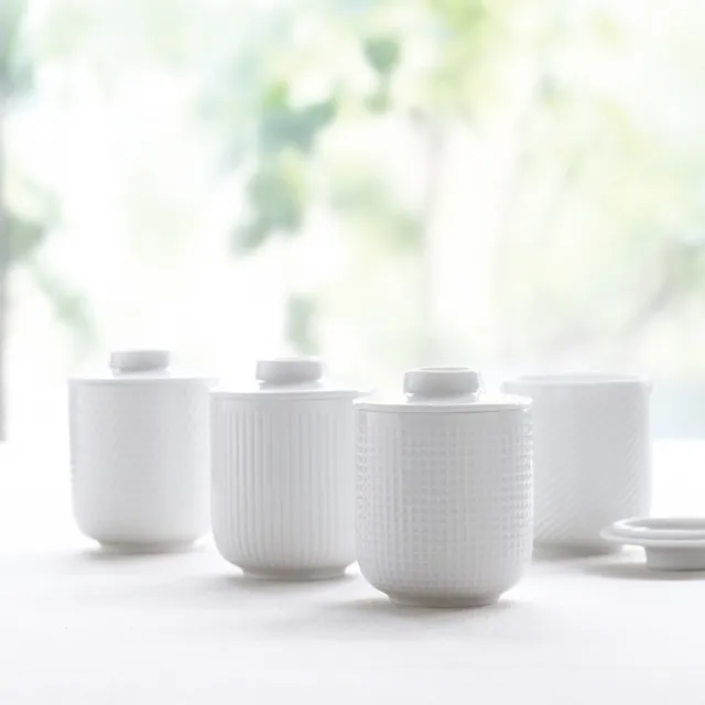 【JIA 品家】異同系列陶瓷茶杯(格紋/珠紋/條紋/斜紋4款任選)