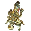 【十方佛教文物】象鼻財神尼泊爾銅鎏金手工佛像12公分