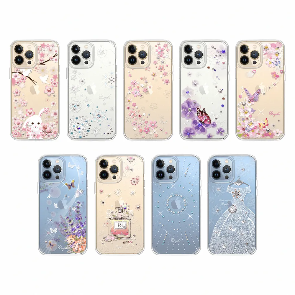 【apbs】iPhone 13 Pro Max / 13 Pro / 13 水晶彩鑽防震雙料手機殼(多圖可選03)