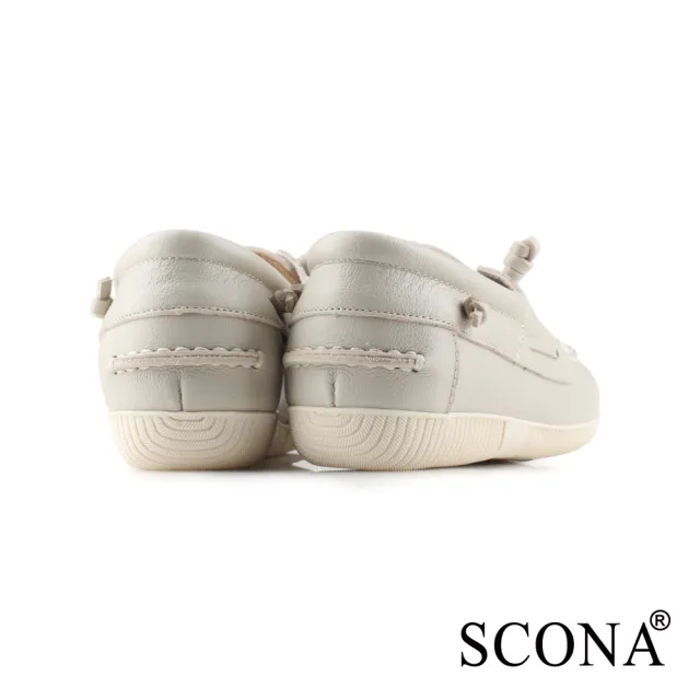 【SCONA 蘇格南】SCONA 蘇格南 全真皮 舒適休閒帆船鞋(灰白色 7356-2)