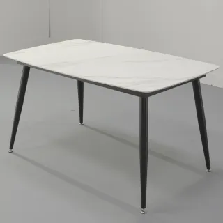 【直人木業】LARA 140/80公分高機能材質陶板桌(兩色面板可選)